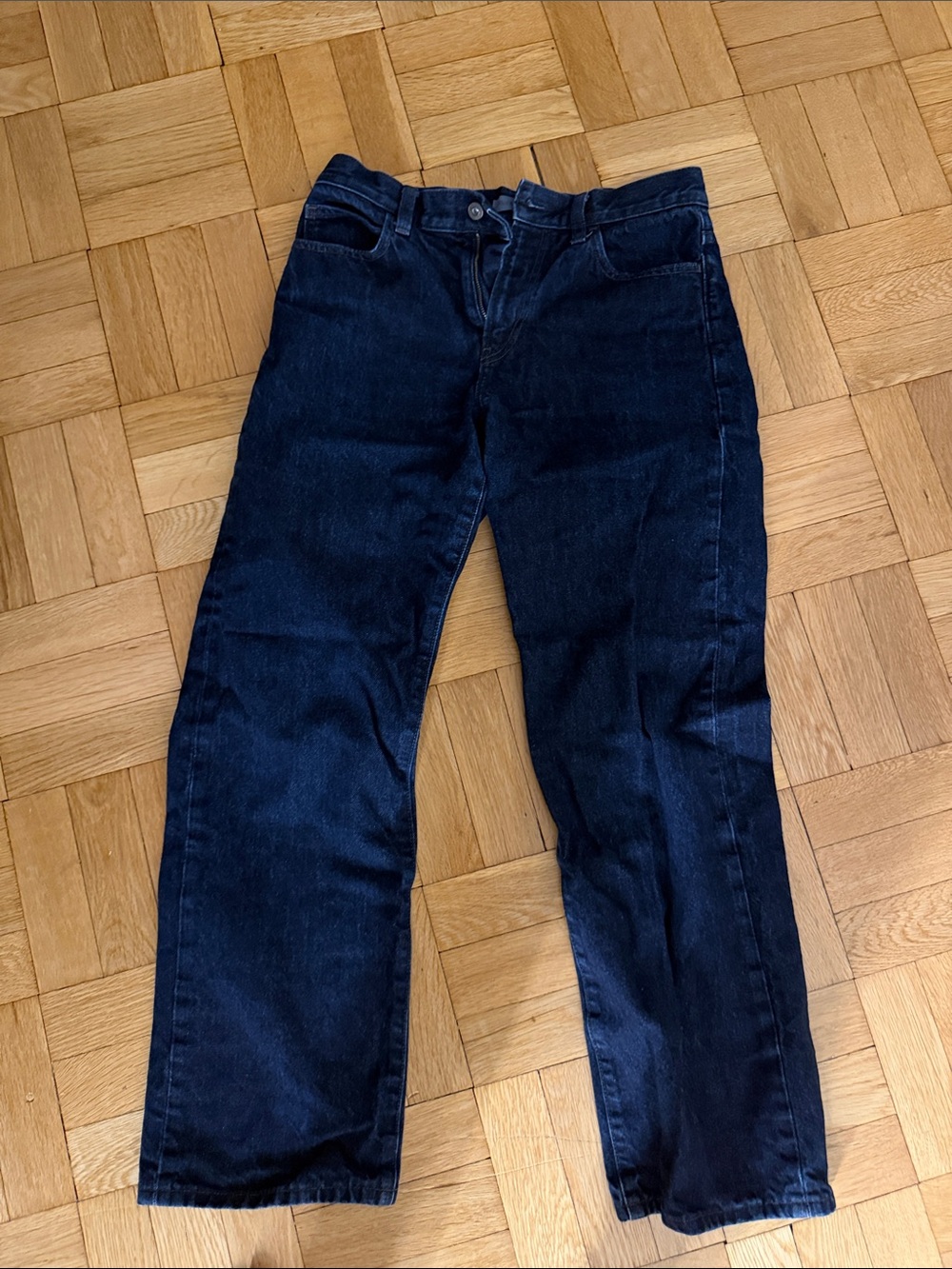 Uniqlo Women's Relaxed Jeans in Dark Blue Denim